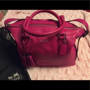Coach pink tote purse bag